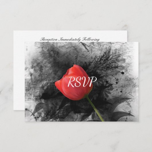 Red Tulip Wedding Reception UAWG Einladung (Vorne/Hinten)