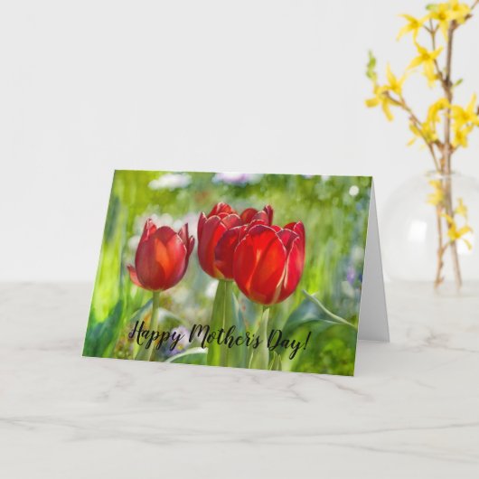 Red Tulips Art Mother Day Card Karte (Gelbe Blume)