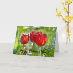 Red Tulips Art Mother Day Card Karte