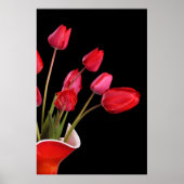 Red Tulips auf Black Poster (Vorne)