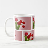Red Tulips Blossom - Elegantes Blumendesign Kaffeetasse (Links)