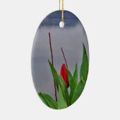 Red Tulips Blue Lake Arrowhead Wasser Keramikornament (Rechts)