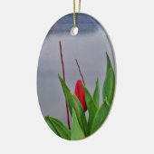 Red Tulips Blue Lake Arrowhead Wasser Keramikornament (Links)