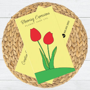 Red Tulips blühen Florist Business Card Visitenkarte