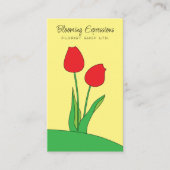 Red Tulips blühen Florist Business Card Visitenkarte (Vorderseite)