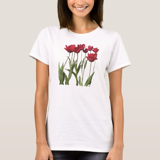 RED TULIPS Blumendesign Blume T-Shirt (Vorderseite)