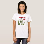 RED TULIPS Blumendesign Blume T-Shirt (Vorne ganz)