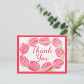 Red Tulips Border ~Danke Karte (Stehend Vorderseite)