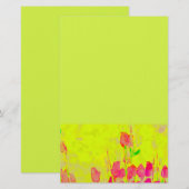Red Tulips Border Yellow Green Stationery Briefpapier (Vorne/Hinten)