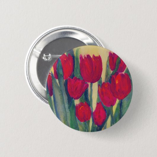 Red Tulips Button (Vorne & Hinten)