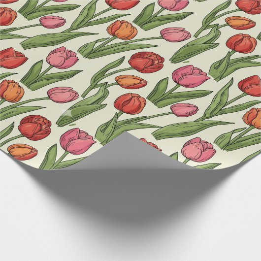 Red Tulips Design Geschenkpapier (Ecke)