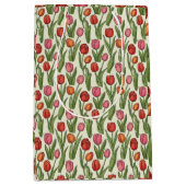 Red Tulips Design Mittlere Geschenktüte (Vorderseite)