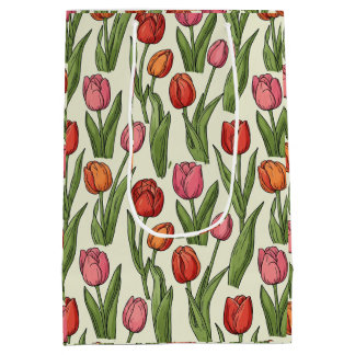 Red Tulips Design Mittlere Geschenktüte
