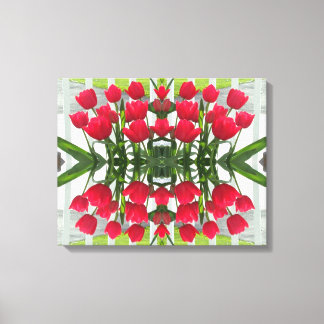 Red Tulips Digital Design Wrapped Canvas Leinwanddruck