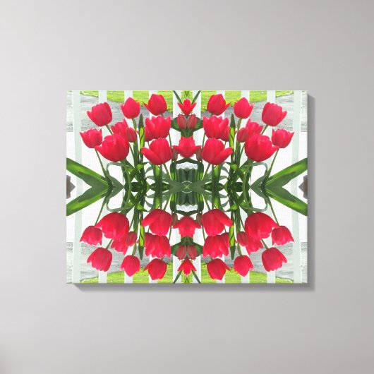 Red Tulips Digital Design Wrapped Canvas Leinwanddruck (Vorderseite)
