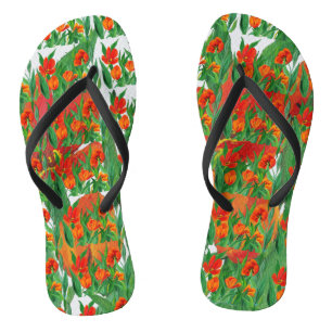 Red Tulips Dreh Flop Badesandalen