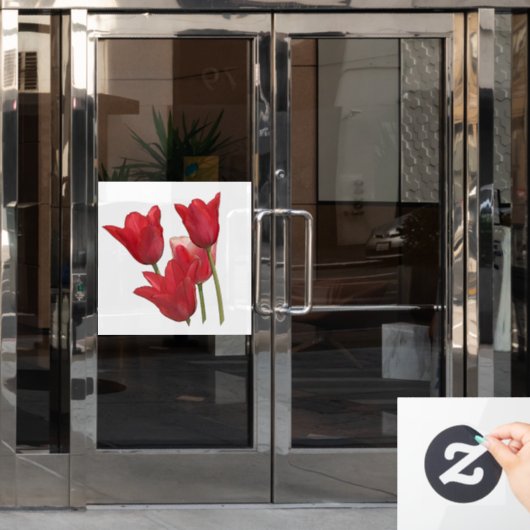 Red Tulips Fensteraufkleber (Büro Tür)