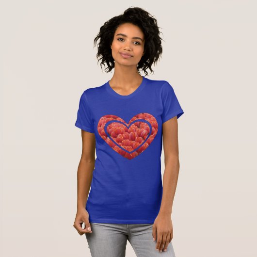 Red Tulips Field Heart App. T-Shirt (Vorne ganz)