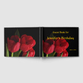 Red Tulips Floral Birthday Party Gästebuch (Voll)