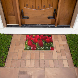 Red Tulips Floral Welcome Doormat Fußmatte