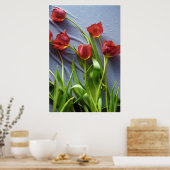 Red Tulips für Kerstin Poster Print (Küche)