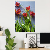 Red Tulips für Kerstin Poster Print (Heimbüro)