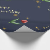 Red Tulips & Gold Stars Gorgeous Geschenkpapier (Ecke)