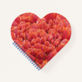 Red Tulips Hearts Spiral Notebook Herz geformt Notizblock (Vorderseite)