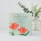 Red Tulips Hochzeitseinladung Einladung (Stehend Vorderseite)