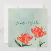 Red Tulips Hochzeitseinladung Einladung (Rückseite)