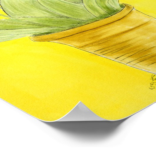 Red tulips in a pot  poster (Ecke)