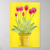 Red tulips in a pot  poster (Vorne)