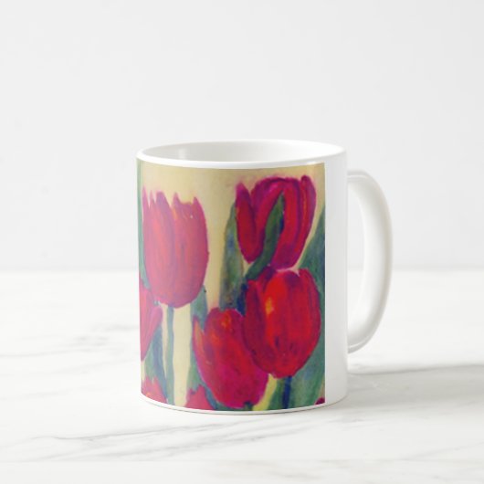 Red Tulips Kaffeetasse (VorderseiteRechts)