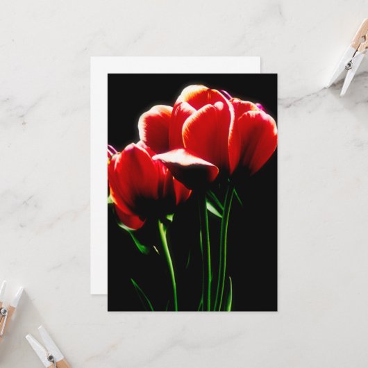 Red Tulips Karte (Vorderseite/Rückseite Beispiel)