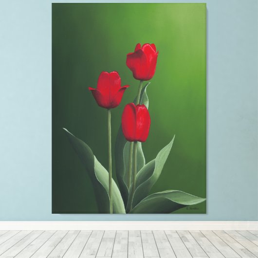 Red Tulips Leinwanddruck (Insitu (Holzboden))
