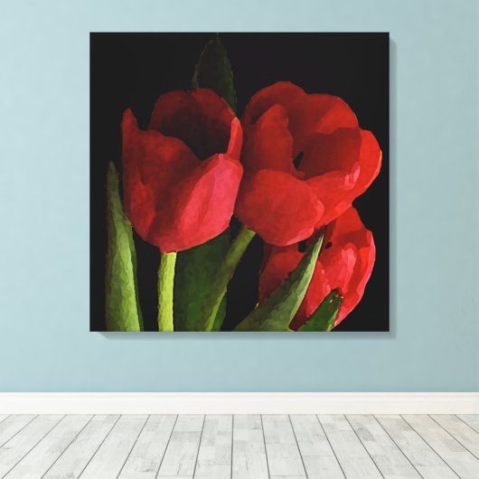 Red Tulips Leinwanddruck (Insitu (Holzboden))