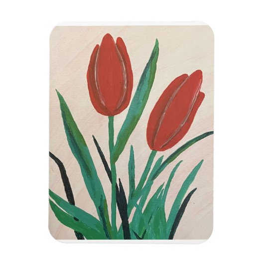 Red Tulips Magnet (Vertikal)