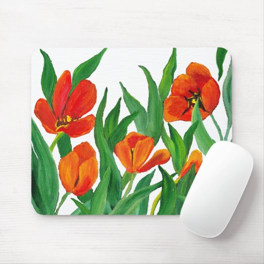 Red Tulips Mousepad (Mit Mouse)