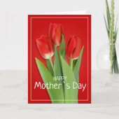 Red Tulips Muttertagskarte Karte (Vorderseite)