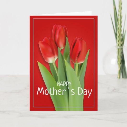 Red Tulips Muttertagskarte Karte (Vorderseite)