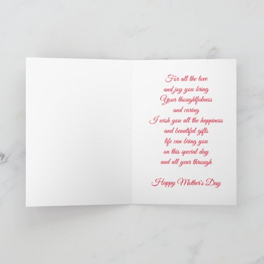 Red Tulips Muttertagskarte Karte (Innenseite)