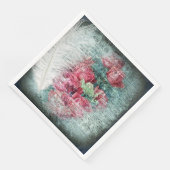 Red Tulips Ostrich Feather Ephemerial Decoupage Serviette (Ecke)