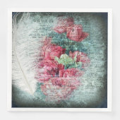 Red Tulips Ostrich Feather Ephemerial Decoupage Serviette (Vorderseite)