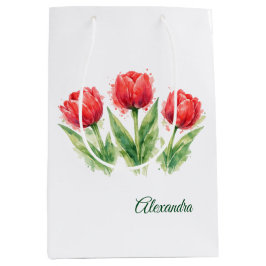 Red Tulips Paper Cup Mittlere Geschenktüte