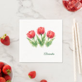 Red Tulips Paper Cup Serviette (Beispiel)