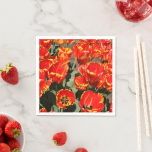 Red Tulips Paper Napkin Serviette