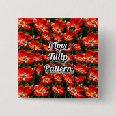Red Tulips Pattern Button (Vorderseite)