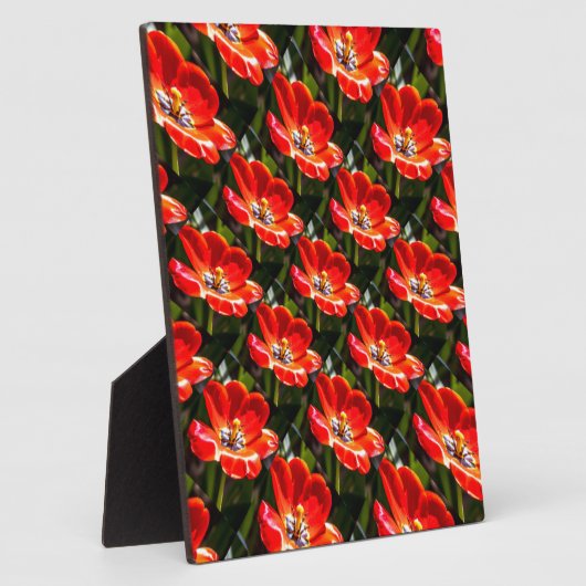 Red Tulips Pattern Fotoplatte (Seite)