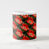Red Tulips Pattern Jumbo-Tasse (Vorderseite)