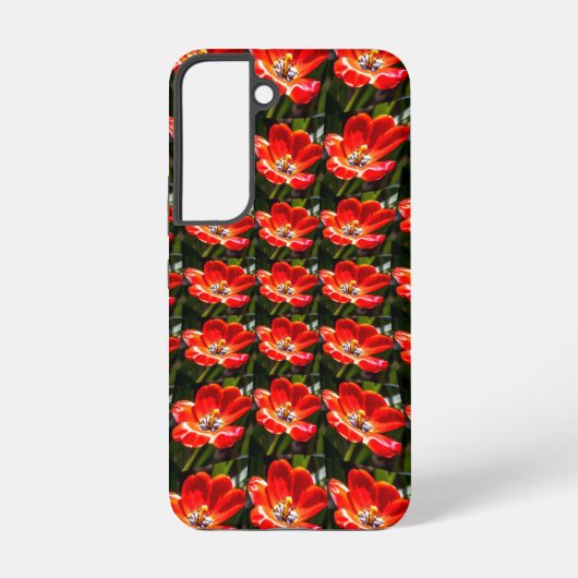 Red Tulips Pattern Samsung Galaxy Hülle (Rückseite)